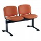 Kožená lavice ISO, 2-sedák - černé nohy - Oranžová