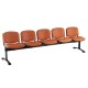 Kožená lavice ISO, 5-sedák - černé nohy - Oranžová