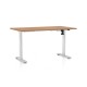 Výškově nastavitelný stůl OfficeTech A, 120 x 80 cm, bílá podnož - Buk