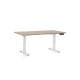 Výškově nastavitelný stůl OfficeTech D, 120 x 80 cm, bílá podnož - Dub