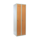 Kovová šatní skříňka s dřevěnými dveřmi, 60 x 50 x 180 cm, cylindrický zámek - Buk