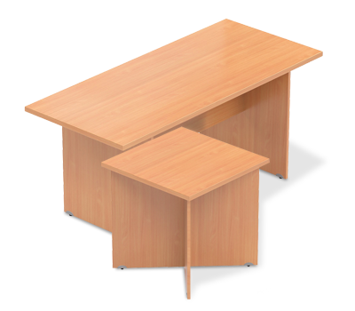 Jednací stoly s dřevěnou podnoží