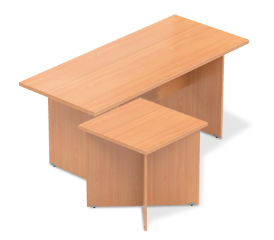 Jednací stoly s dřevěnou podnoží